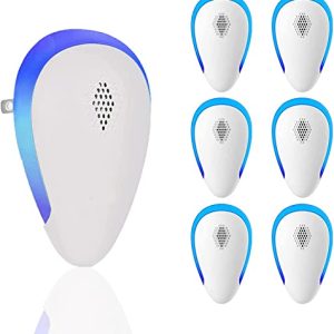 Ultrasonic Pest Repeller 6 Packs, Indoor Pest Control, Ultrasonic Pest Repellent, Indoor Pest Control for Home,Kitchen, Office, Warehouse, Hotel